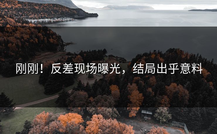 刚刚！反差现场曝光，结局出乎意料