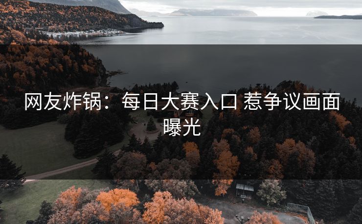 网友炸锅：每日大赛入口 惹争议画面曝光