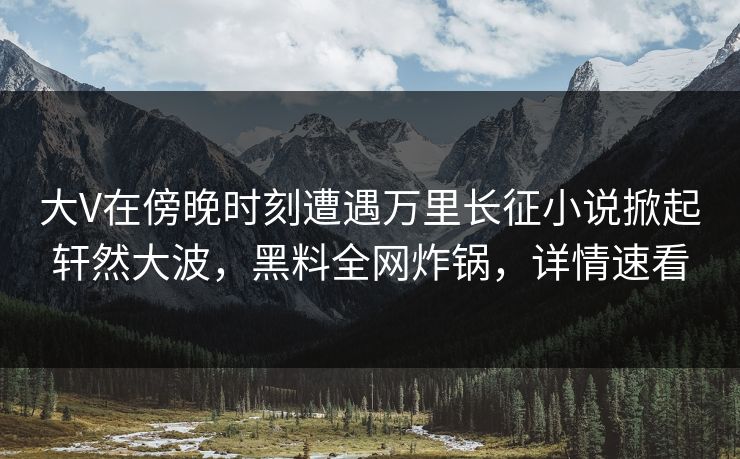 大V在傍晚时刻遭遇万里长征小说掀起轩然大波，黑料全网炸锅，详情速看